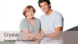  Presentation with elbow joint - Slide deck having young male chemistry teacher show background and a light gray colored foreground