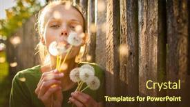  Presentation with sensuality woman black angel relaxing - PPT theme enhanced with portrait-of-happy-young-woman background and a tawny brown colored foreground