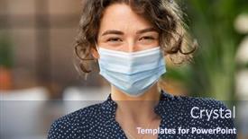  Presentation with hopeful - Cool new slides with portrait-of-happy-young-woman backdrop and a tawny brown colored foreground