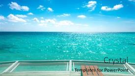  Presentation with beautiful skin - Presentation theme enhanced with portrait of happy young woman fitness bikini perfect tanned body healthy skin at beautiful water villa at maldives island travel and vacation freedom concept outdoor shot background and a teal colored foreground