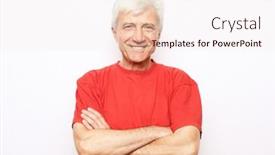  Presentation with happy retirement - Amazing presentation theme having portrait-of-healthy-happy-smile backdrop and a sky blue colored foreground