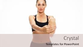  Presentation with discipline - Cool new presentation theme with portrait-of-healthy-woman-stretching backdrop and a soft green colored foreground