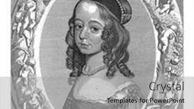  Presentation with title - PPT theme consisting of portrait-of-henriette-catharina background and a light gray colored foreground