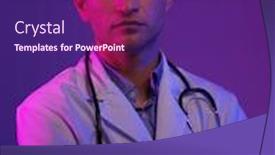  Presentation with alert - PPT layouts enhanced with portrait-of-hero-in-white background and a violet colored foreground