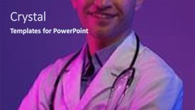  Presentation with alert - Colorful PPT theme enhanced with portrait-of-hero-in-white backdrop and a violet colored foreground