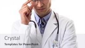  Presentation with medical smiling doctor - Theme consisting of portrait-of-hero-in-white background and a lemonade colored foreground