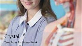  Presentation with high school - Theme featuring portrait of high school student background and a light blue colored foreground