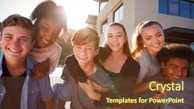  Presentation with diverse high school students - Theme consisting of portrait of high school students background and a tawny brown colored foreground