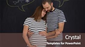  Presentation with husband and wife - Theme with portrait of husband and pregnant background and a  colored foreground