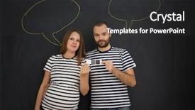  Presentation with chalk board - Slide deck consisting of portrait of husband and pregnant background and a  colored foreground