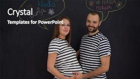  Presentation with chalk board - PPT layouts enhanced with portrait of husband and pregnant background and a  colored foreground