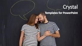  Presentation with chalk board - Cool new theme with portrait of husband and pregnant backdrop and a  colored foreground