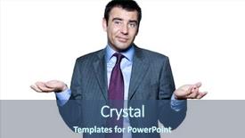  Presentation with studio - Slide set featuring portrait of ignorant man gesturing background and a ocean colored foreground