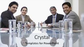  Presentation with conference table - PPT theme consisting of portrait of indian business people background and a light blue colored foreground
