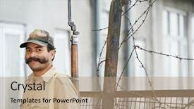  Presentation with turban - PPT layouts with honey with honeycomb and wax on green leaves background and a coral colored foreground