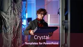  Presentation with hardware - Slides featuring portrait-of-it-specialist-holding background and a wine colored foreground