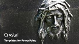  Presentation with jesus christ - Presentation theme having portrait of jesus christ background and a dark gray colored foreground
