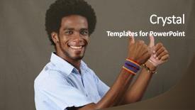  Presentation with african people - Cool new presentation with portrait of joung friendly african backdrop and a dark gray colored foreground