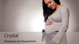  Presentation with joyful - Cool new theme with portrait of joyful beautiful pregnant woman backdrop and a light gray colored foreground