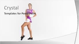  Presentation with white pom pom pom pom - Audience pleasing presentation theme consisting of portrait-of-joyful-cheerleader-woman backdrop and a white colored foreground