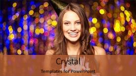  Presentation with birthday party - Slide deck with portrait of joyful girl holding birthday cake and looking at camera at party background and a red colored foreground