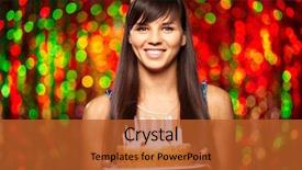  Presentation with birthday party - PPT layouts consisting of portrait of joyful girl holding birthday cake and looking at camera at party background and a red colored foreground