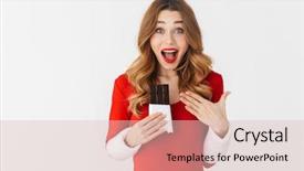  Presentation with sexy santa woman red - Theme consisting of portrait of joyful woman 20s background and a lemonade colored foreground