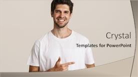  Presentation with basic - Beautiful slide deck featuring portrait-of-joyful-young-man backdrop and a lemonade colored foreground