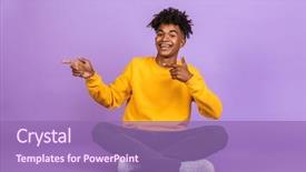  Presentation with african violet - Slide deck enhanced with portrait of joyous african american background and a coral colored foreground