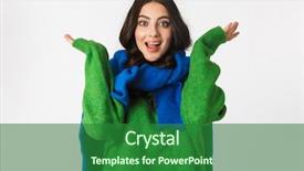  Presentation with dark - Slides having portrait of joyous woman 30s background and a  colored foreground