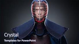  Presentation with armor - Slides featuring portrait of kendo fighter background and a wine colored foreground