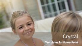  Presentation with hot tub - Slides consisting of portrait of kids enjoying hot tub water background and a violet colored foreground