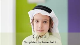  Presentation with islam ramadan - Beautiful presentation theme featuring portrait-of-little-arabian-boy backdrop and a yellow colored foreground