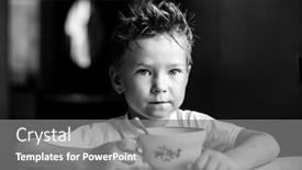 Presentation with black tea - Slides featuring portrait-of-little-boy background and a gray colored foreground