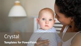  Presentation with space race - Presentation theme with portrait-of-little-cute-baby background and a gray colored foreground