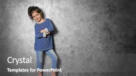  Presentation with fashion - Presentation design with portrait of little fashion kid background and a gray colored foreground