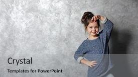  Presentation with fashion - Audience pleasing PPT layouts consisting of portrait of little fashion kid backdrop and a light gray colored foreground