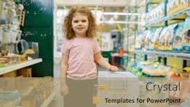  Presentation with rodent - Presentation design having portrait-of-little-girl-child background and a coral colored foreground