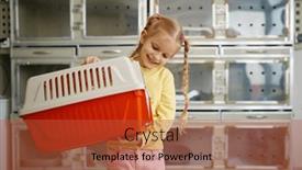  Presentation with cage - Presentation theme with portrait-of-little-girl-holding background and a red colored foreground