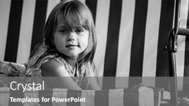  Presentation with country photo - PPT layouts featuring portrait-of-little-girl-lying background and a gray colored foreground