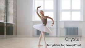  Presentation with dress shoes - Audience pleasing presentation theme consisting of portrait-of-little-girl backdrop and a light gray colored foreground