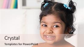  Presentation with baby girl - Colorful PPT theme enhanced with portrait of little indian baby backdrop and a lemonade colored foreground