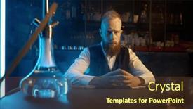  Presentation with brandy - Presentation theme consisting of portrait-of-lonely-bearded-man background and a tawny brown colored foreground