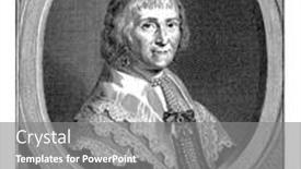  Presentation with engraving - PPT theme featuring portrait-of-louise-de-coligny background and a gray colored foreground