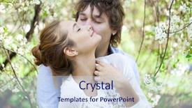  Presentation with love mind soul - Cool new PPT theme with portrait of love couple embracing backdrop and a  colored foreground