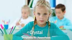  Presentation with classmates - Amazing slide deck having portrait of lovely girl drawing backdrop and a teal colored foreground