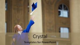  Presentation with graduation black graduate hat - Amazing slide set having portrait of lovely student throwing backdrop and a coral colored foreground