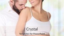  Presentation with happy life - PPT theme consisting of portrait of loving couple at home handsome man with tenderness kissing his beautiful pregnant wife enjoying pregnancy happy family life background and a lemonade colored foreground