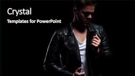  Presentation with casino black jack sound - Audience pleasing PPT theme consisting of portrait of macho man holding backdrop and a black colored foreground