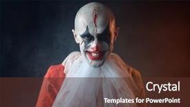  Presentation with clown - Presentation consisting of portrait of mad bloody clown background and a tawny brown colored foreground